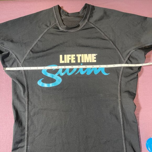 Chlorine Resistent UPF50+ Long Sleeve Swim Shirt Rash Guard black - Size Medium - Picture 3 of 3